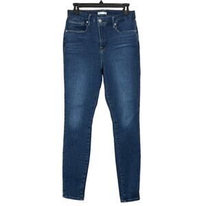 Good American Sculpt Fit Crossover Waist Skinny Jeans 10 / 30 Dark Blue Stretch